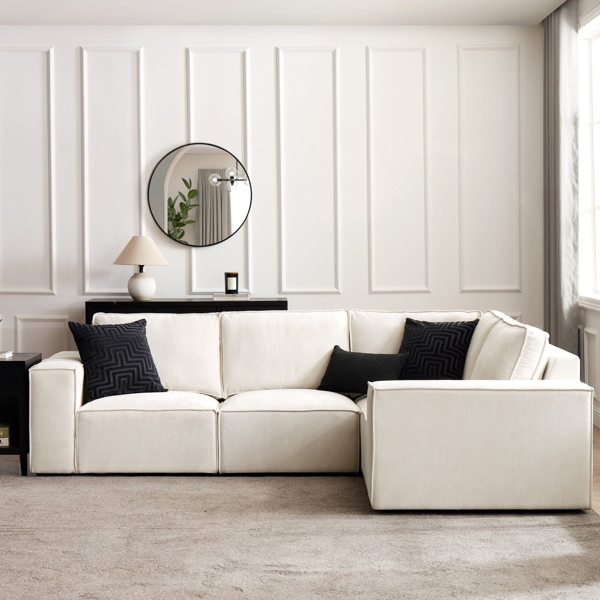 Brooklyn Small Right Hand Facing L-Shape Sofa - Ivory - DUSK