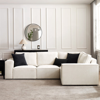 Brooklyn Small Right Hand Facing L-Shape Sofa - Ivory - DUSK