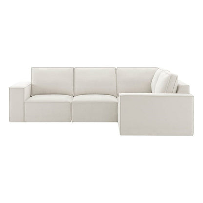 Brooklyn Small Right Hand Facing L-Shape Sofa - Ivory - DUSK