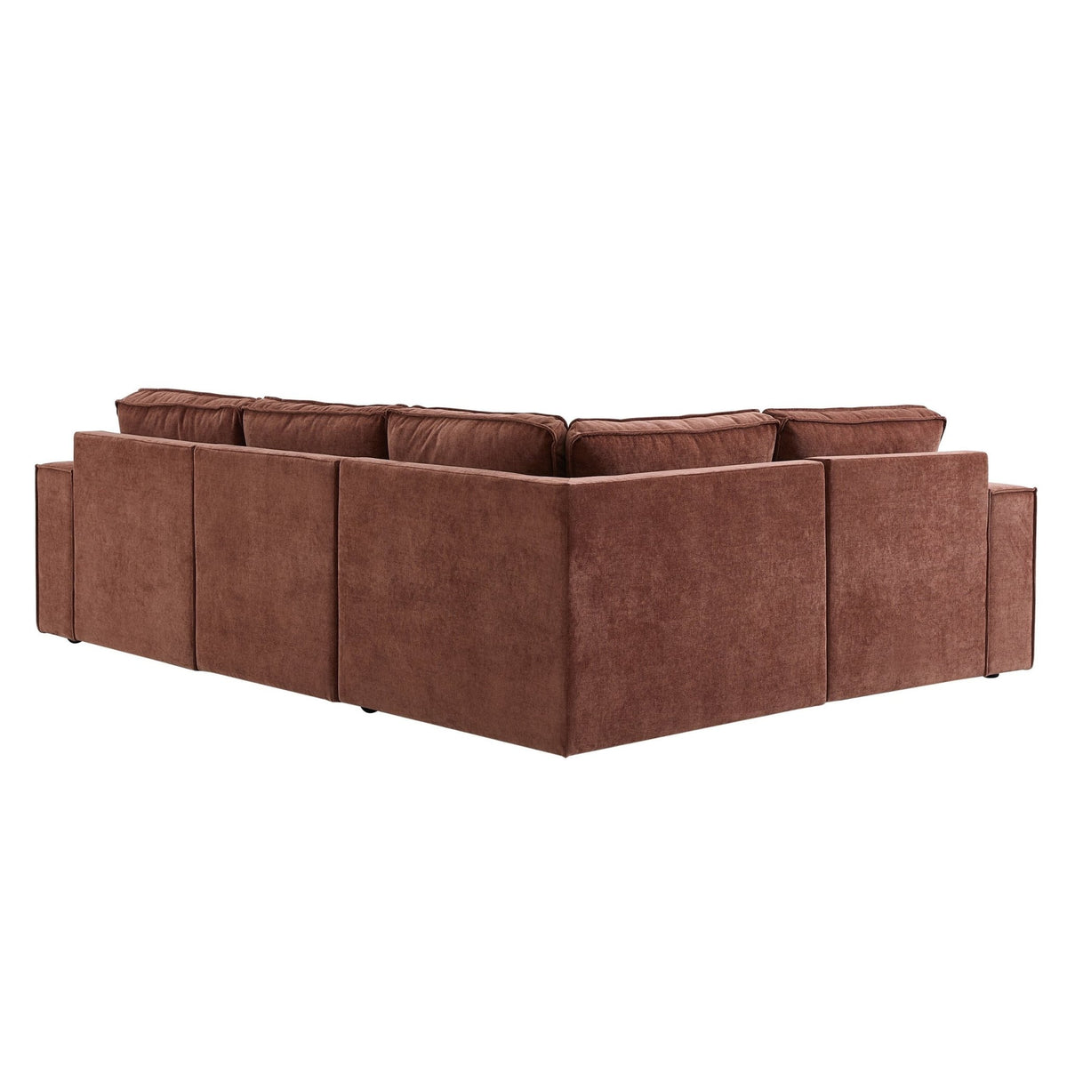Brooklyn Small Right Hand L-Shape Sofa - Chenille Dark Rust - DUSK