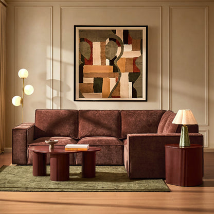 Brooklyn Small Right Hand L-Shape Sofa - Chenille Dark Rust - DUSK