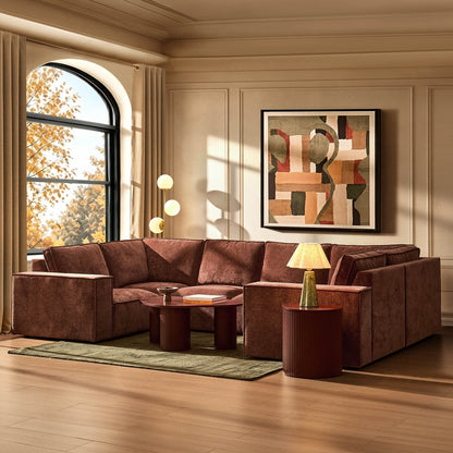 Brooklyn U-Shape Sofa - Chenille Dark Rust - DUSK