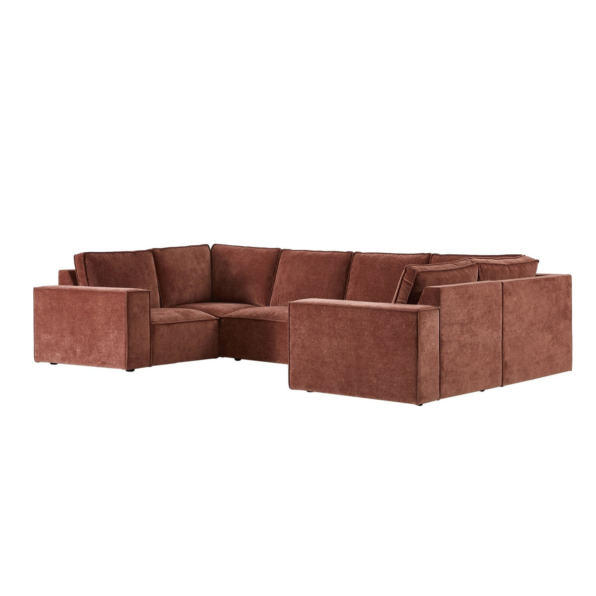 Brooklyn U-Shape Sofa - Chenille Dark Rust - DUSK