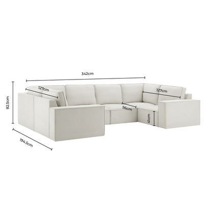 Brooklyn U-Shape Sofa - Cappuccino