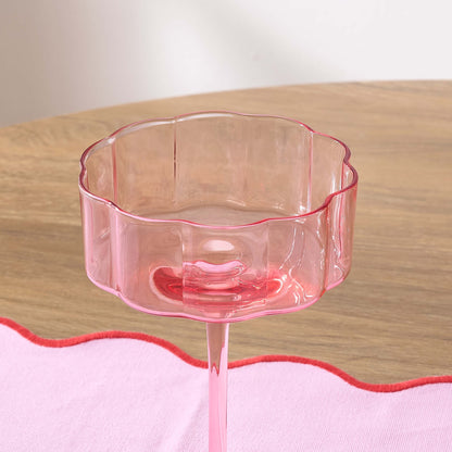 Brynn Scalloped Edge Glass Coupes - Set of 4 - Pink - DUSK