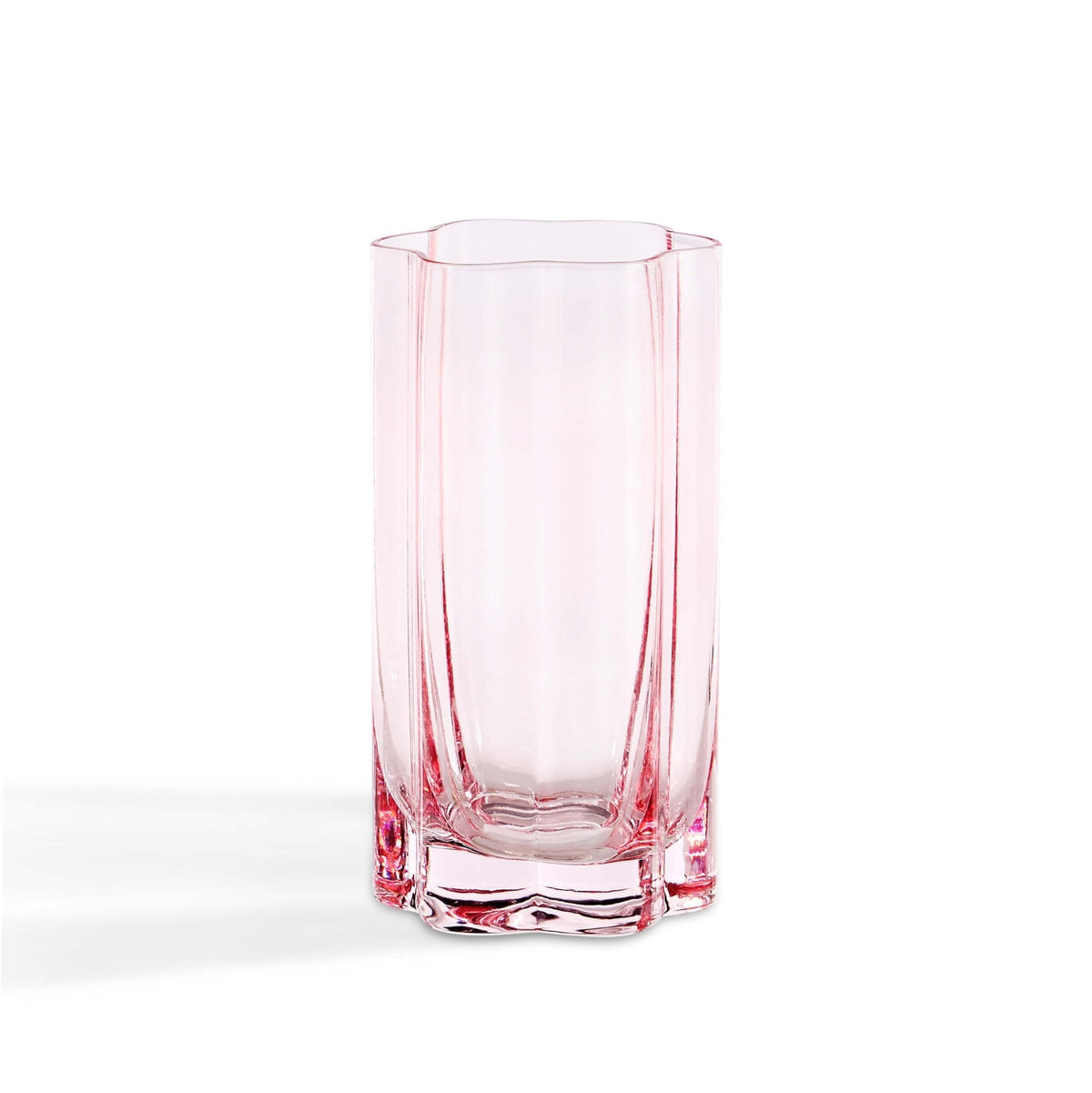 Brynn Scalloped Edge Glass Highballs - Set of 4 - Pink - DUSK