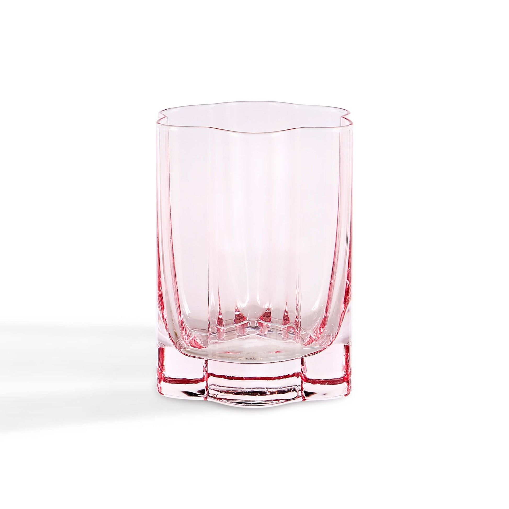 Brynn Scalloped Edge Glass Tumblers - Set of 4 - Pink - DUSK