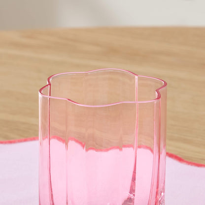 Brynn Scalloped Edge Glass Tumblers - Set of 4 - Pink - DUSK