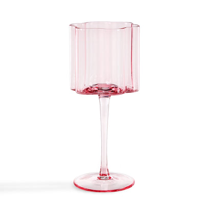 Brynn Scalloped Edge Wine Glasses - Set of 4 - Pink - DUSK