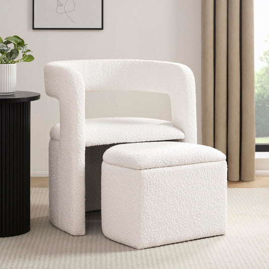 Bryony Accent Chair - Boucle Ivory - DUSK