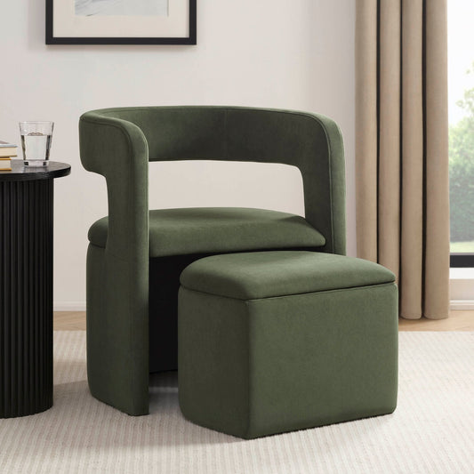 Bryony Accent Chair - Dark Olive - DUSK