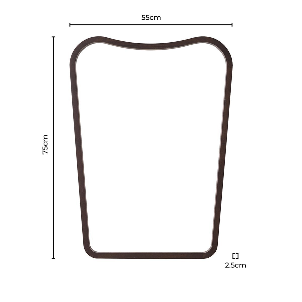 Cady Curved Wood Wall Mirror - Dark Wood - DUSK