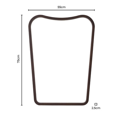 Cady Curved Wood Wall Mirror - Dark Wood - DUSK