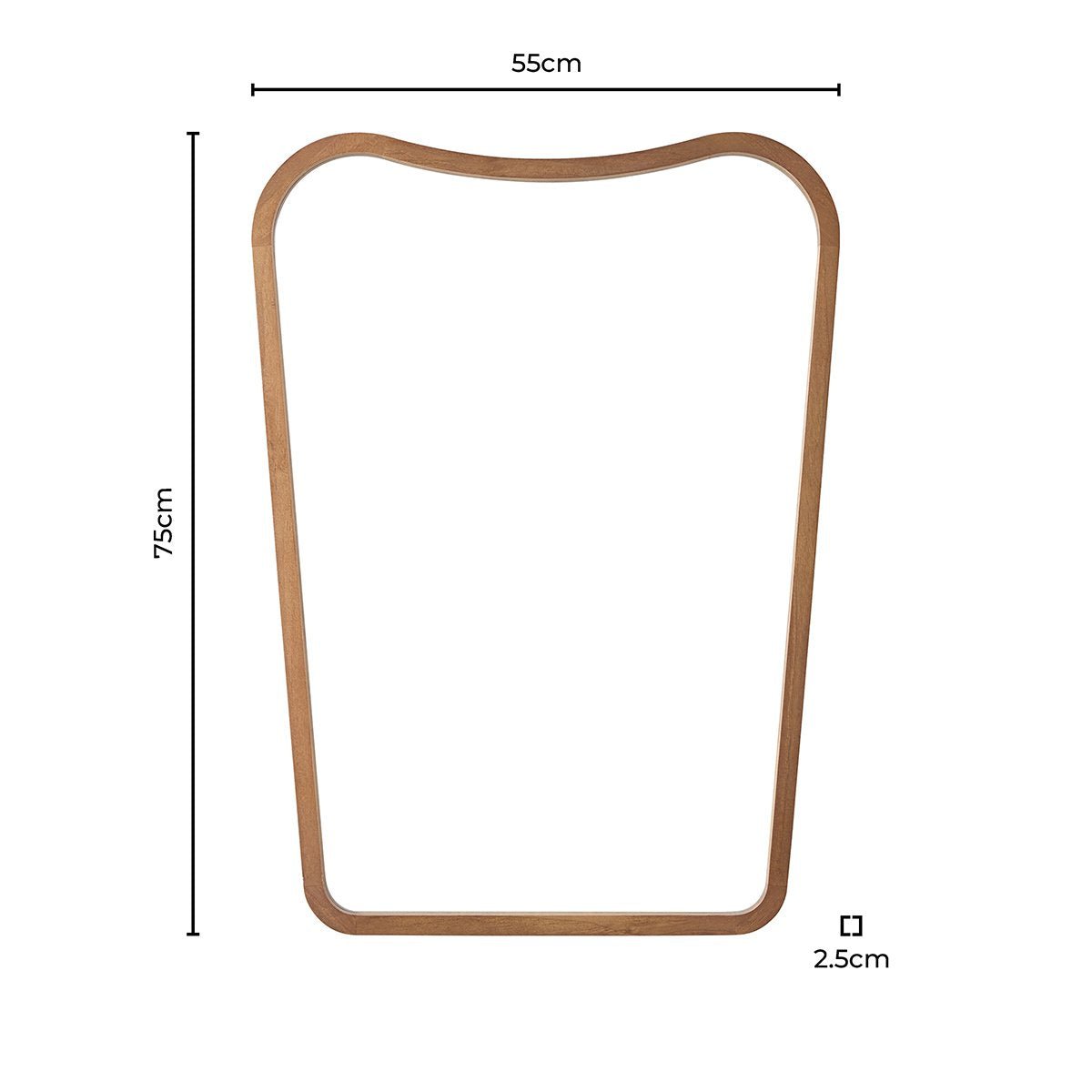 Cady Curved Wood Wall Mirror - Light Wood - DUSK