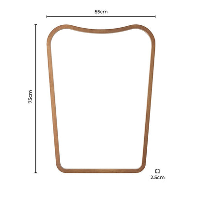 Cady Curved Wood Wall Mirror - Light Wood - DUSK