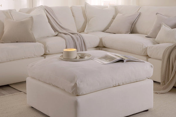 Cairo Feather Pouffe - Vanilla - DUSK