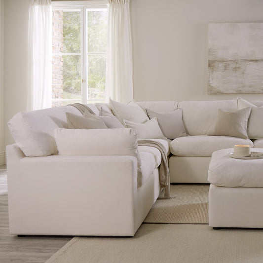 Cairo Feather Pouffe - Vanilla - DUSK