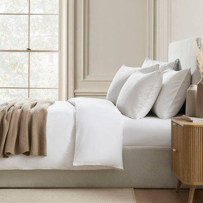 Cambridge 200 Thread Count Duvet Cover - Cotton - White - DUSK