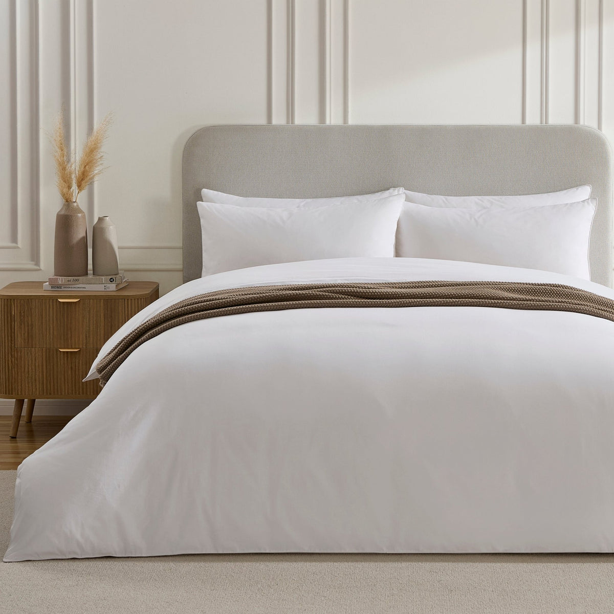 Cambridge 200 Thread Count Duvet Cover - Cotton - White - DUSK