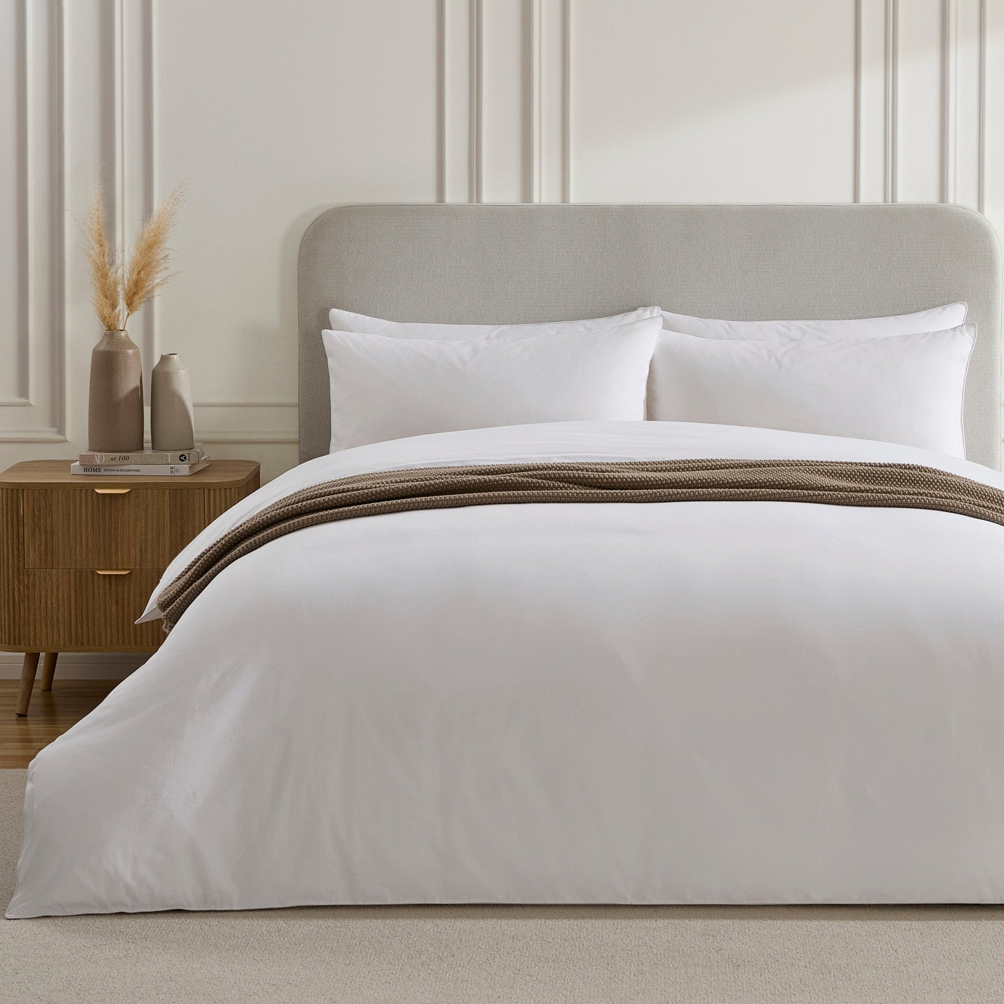Cambridge 200 Thread Count Duvet Cover - Cotton - White - DUSK
