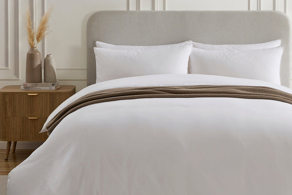 Cambridge 200 Thread Count Duvet Cover - Cotton - White - DUSK