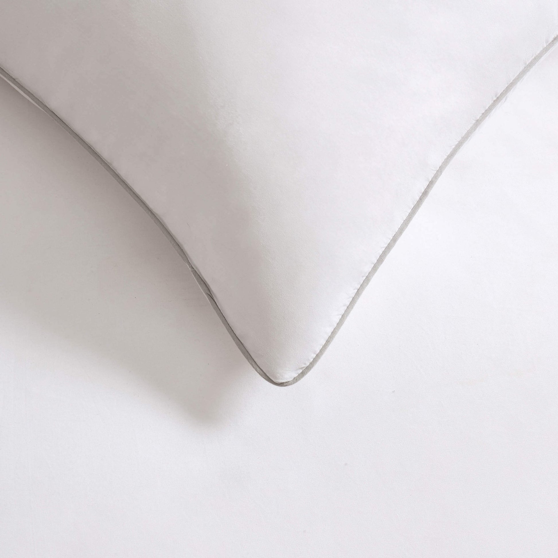 Cambridge 200 Thread Count Duvet Cover - Cotton - White/Grey - DUSK