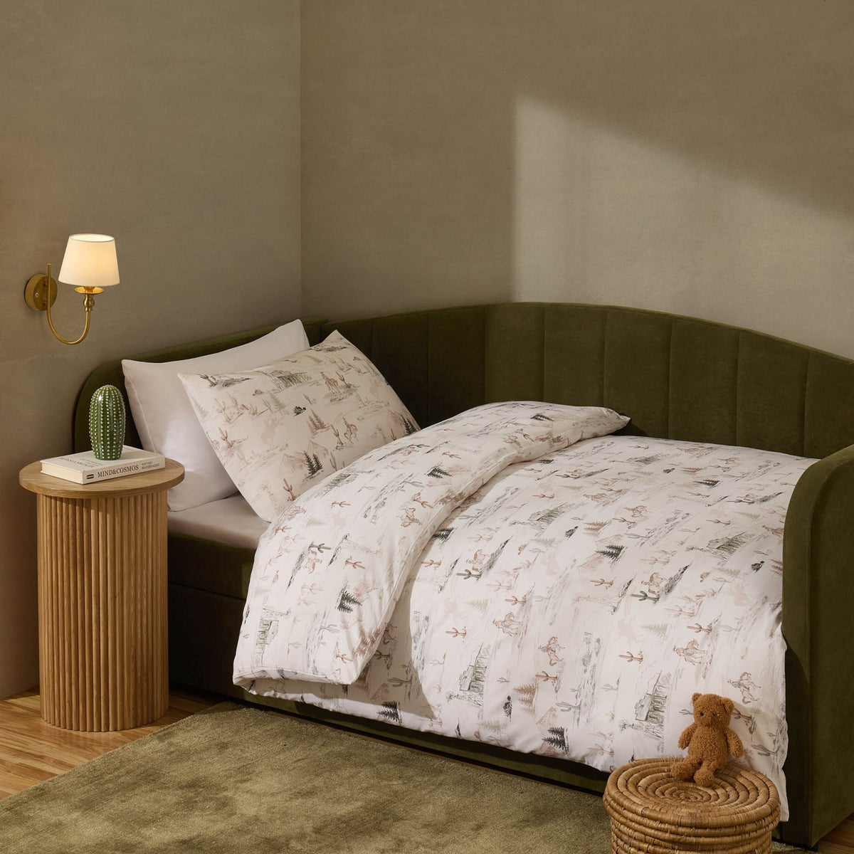 Cameron Cowboy 100% Cotton Kids Duvet Cover & Pillowcase Set - Green - DUSK