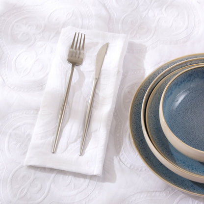 Cannes Matelassé 300 Thread Count Set of 4 Napkins - White - DUSK