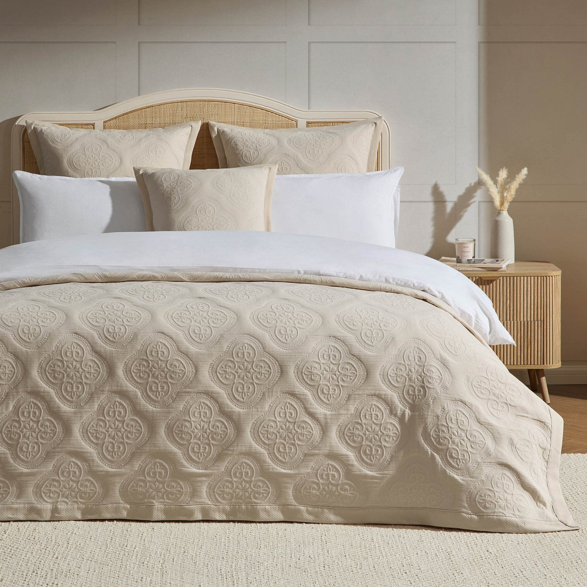 Cannes Matelassé Cushion Cover - Wheat - DUSK
