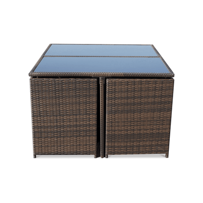 Cannes Outdoor 8 - Seater Dining Set - Brown - DUSK