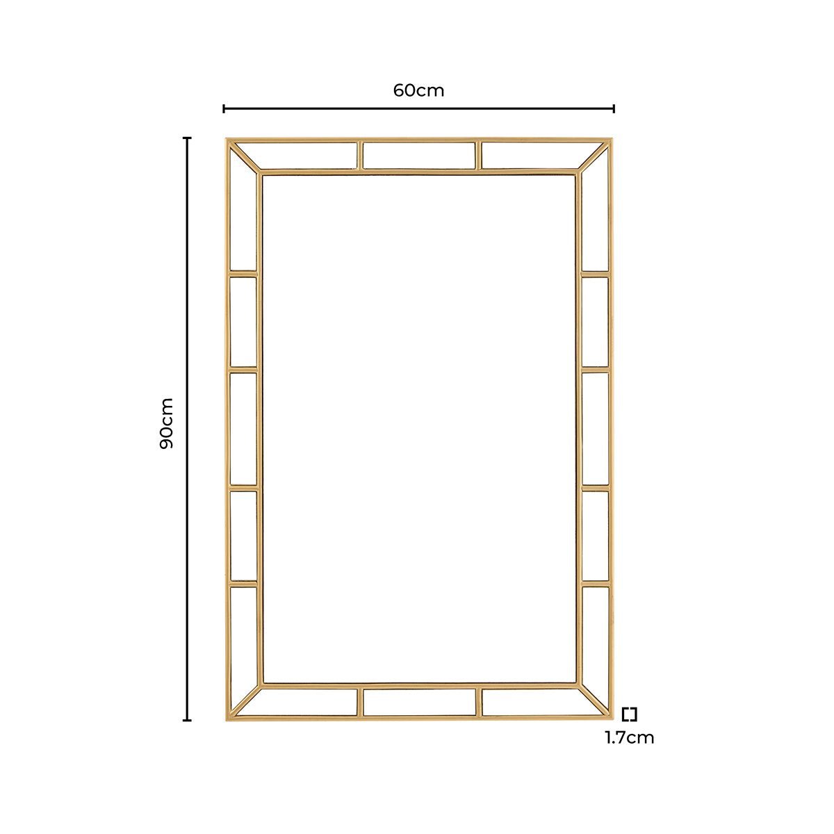 Cara Ladder Frame Detail 60 x 90cm Wall Mirror - DUSK