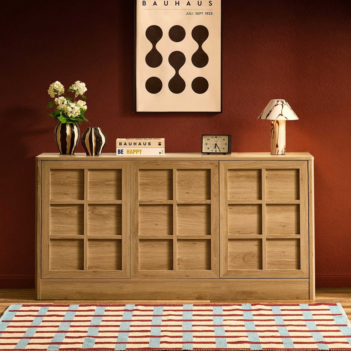 Carly 3 Door Sideboard - Light Oak Effect - DUSK