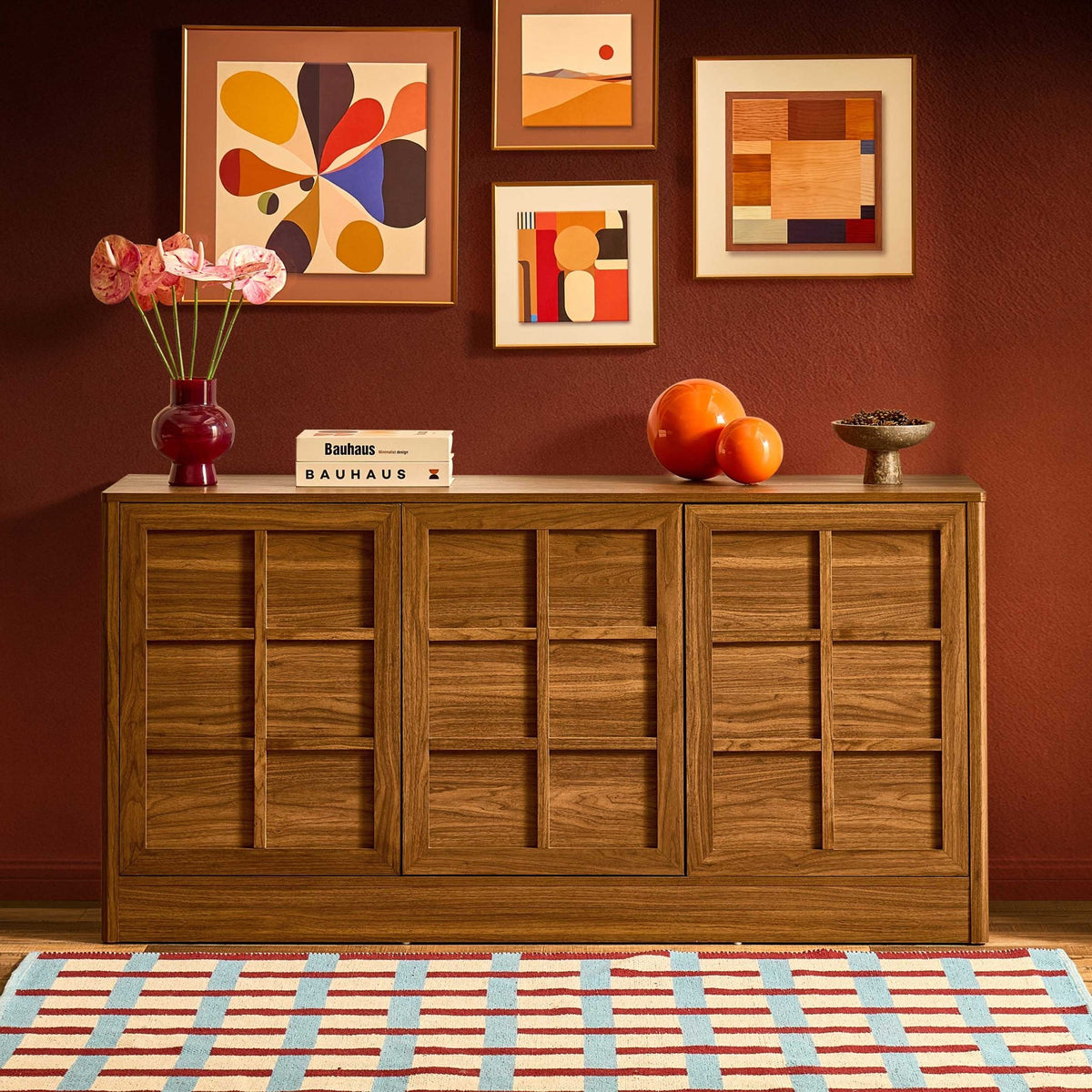 Carly 3 Door Sideboard - Medium Wood - DUSK