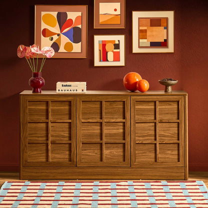 Carly 3 Door Sideboard - Medium Wood - DUSK
