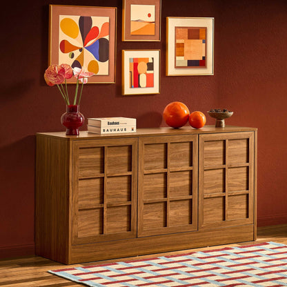 Carly 3 Door Sideboard - Medium Wood - DUSK