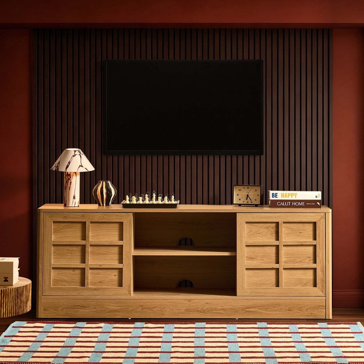 Carly TV Unit for TVs up to 65" - Light Oak Effect - DUSK