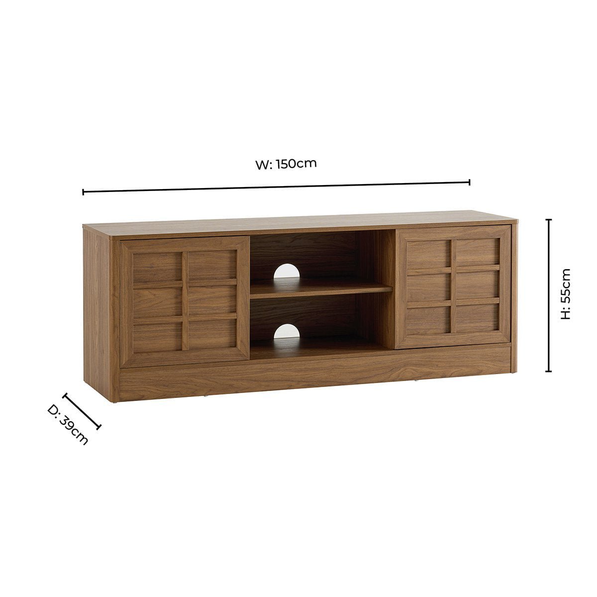 Carly TV Unit for TVs up to 65" - Medium Wood - DUSK