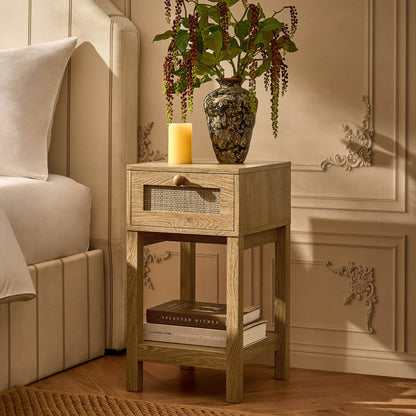 Carmen Bamboo Nightstand - Light Wood - DUSK