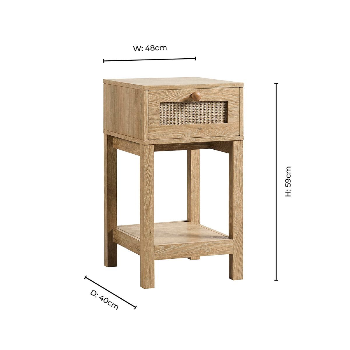 Carmen Bamboo Nightstand - Light Wood - DUSK