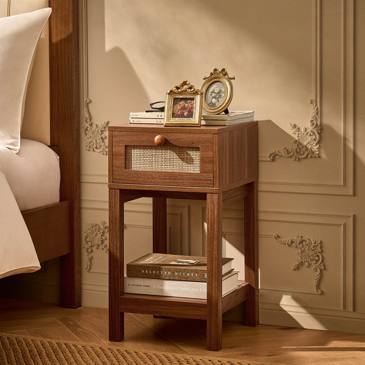 Carmen Bamboo Nightstand - Medium Wood - DUSK