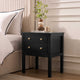 Carolina 2 Drawer Bedside Table - Black - DUSK