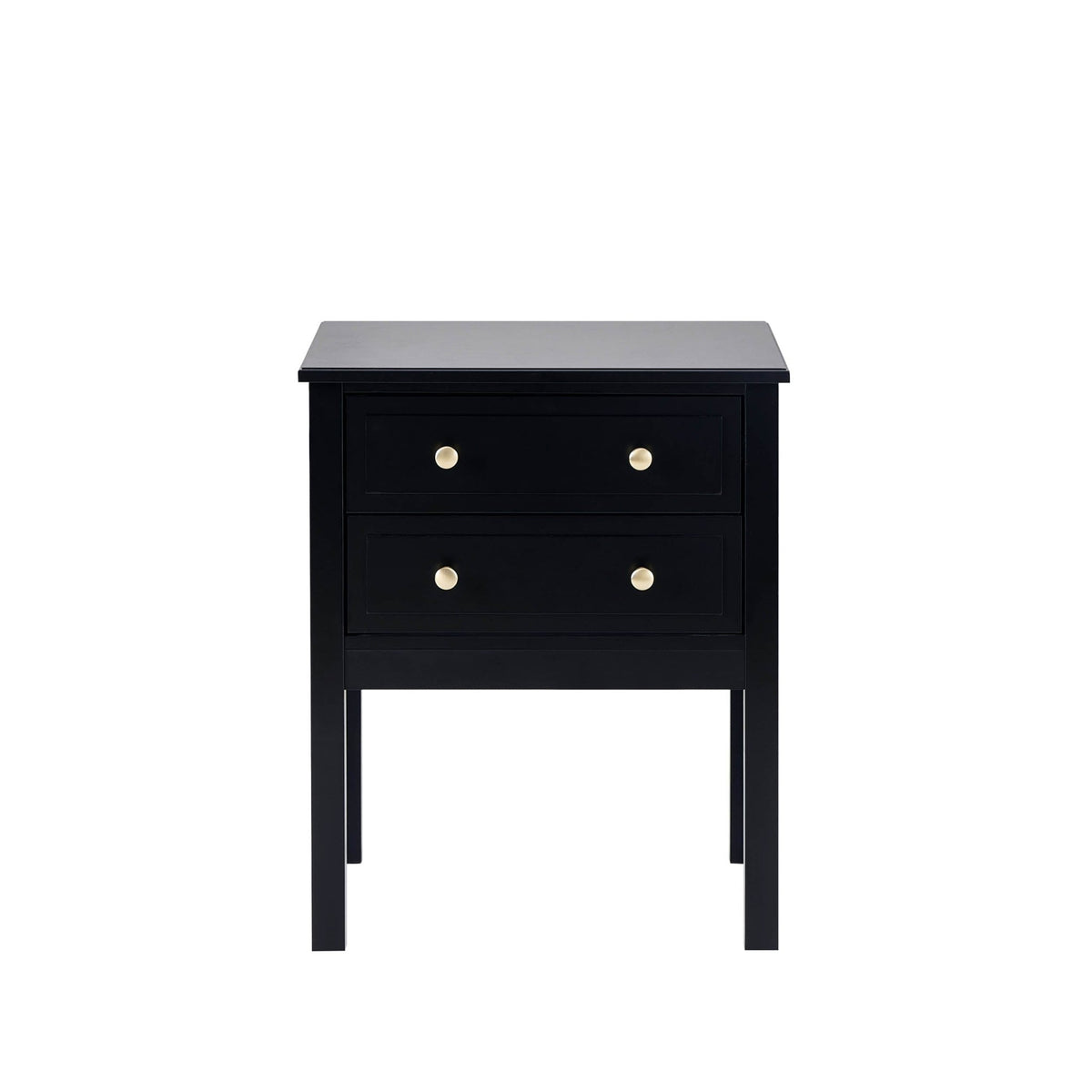 Carolina 2 Drawer Bedside Table - Black - DUSK