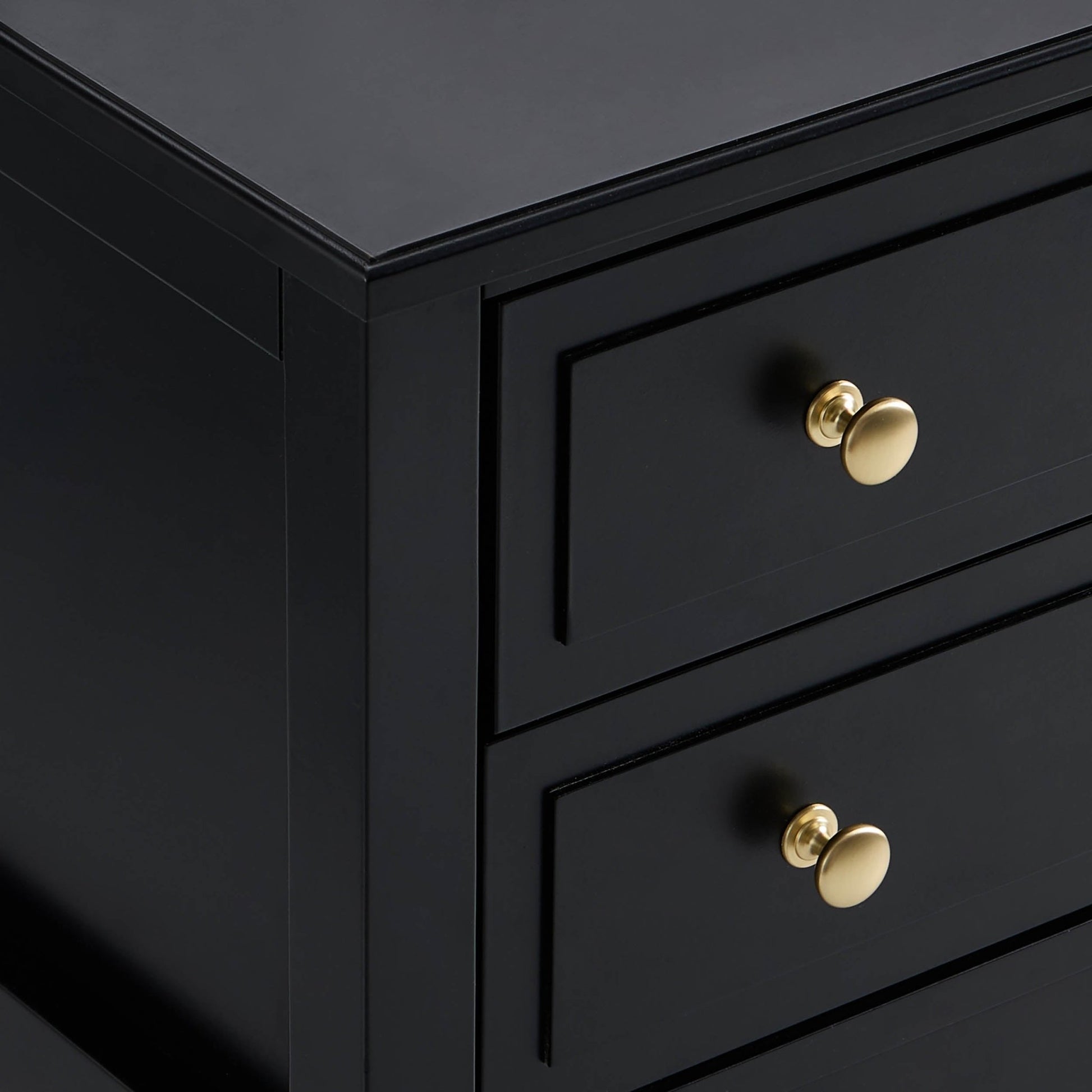 Carolina 2 Drawer Bedside Table - Black - DUSK
