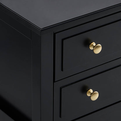 Carolina 2 Drawer Bedside Table - Black - DUSK