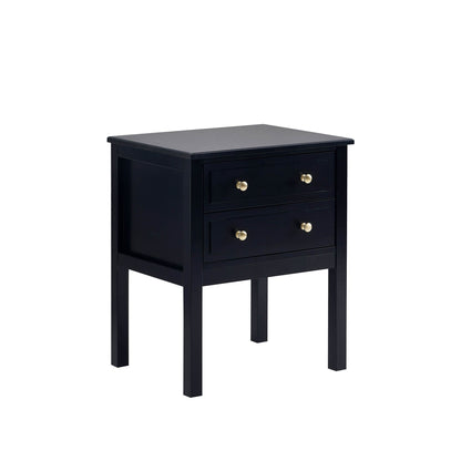 Carolina 2 Drawer Bedside Table - Black - DUSK