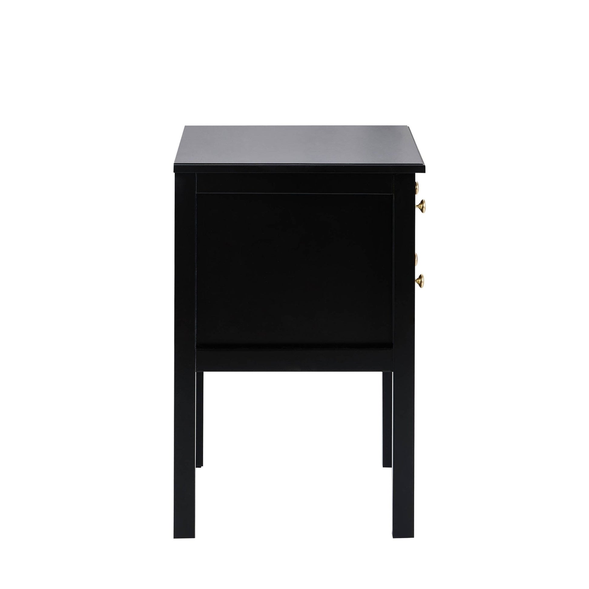 Carolina 2 Drawer Bedside Table - Black - DUSK