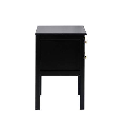 Carolina 2 Drawer Bedside Table - Black - DUSK