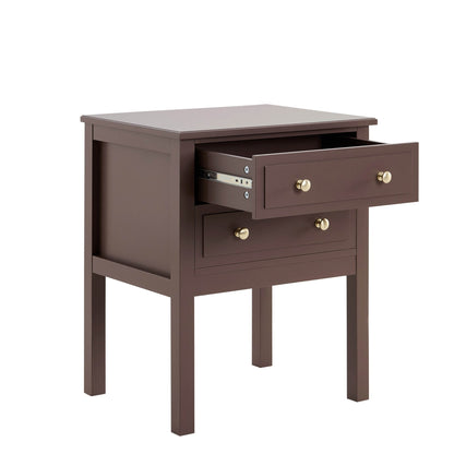 Carolina 2 Drawer Bedside Table - Mocha - DUSK