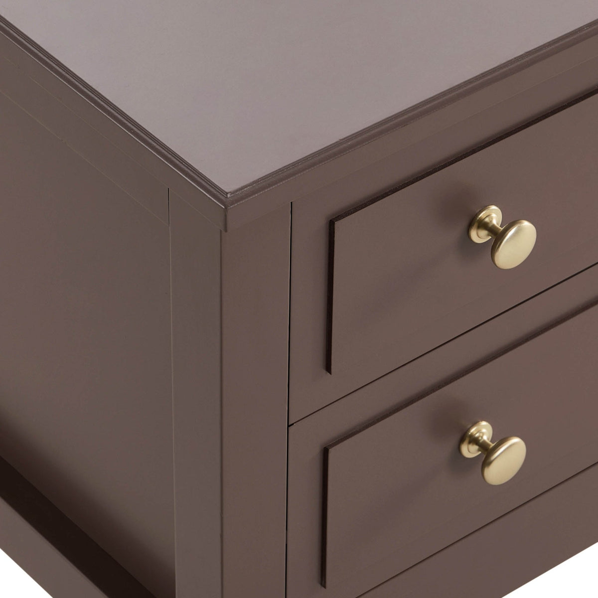 Carolina 2 Drawer Bedside Table - Mocha - DUSK