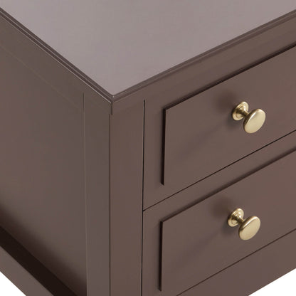 Carolina 2 Drawer Bedside Table - Mocha - DUSK